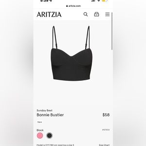 Aritzia Bonnie Bustier Black XS